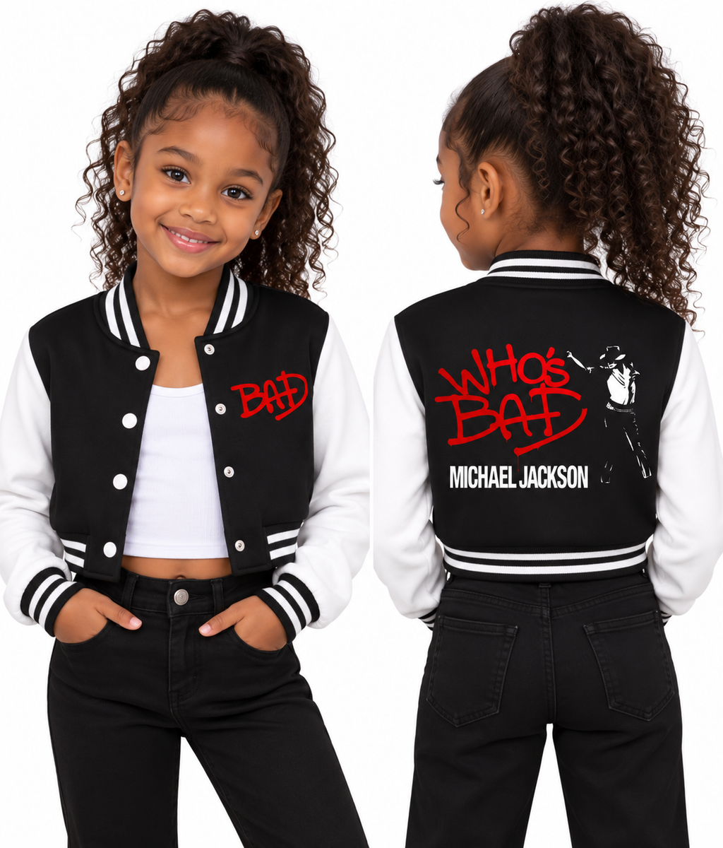 Dance Dynamics Exclusive – “Who’s Bad” Crop Varsity Jacket